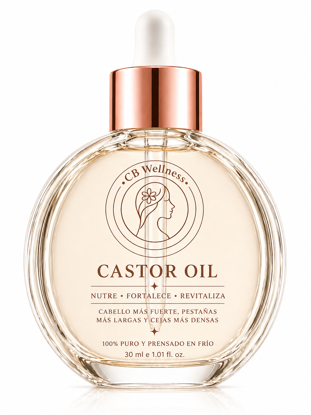 CB Wellness | Aceite Hidratante de Rícino para cuero cabelludo, pestañas y uñas fuertes