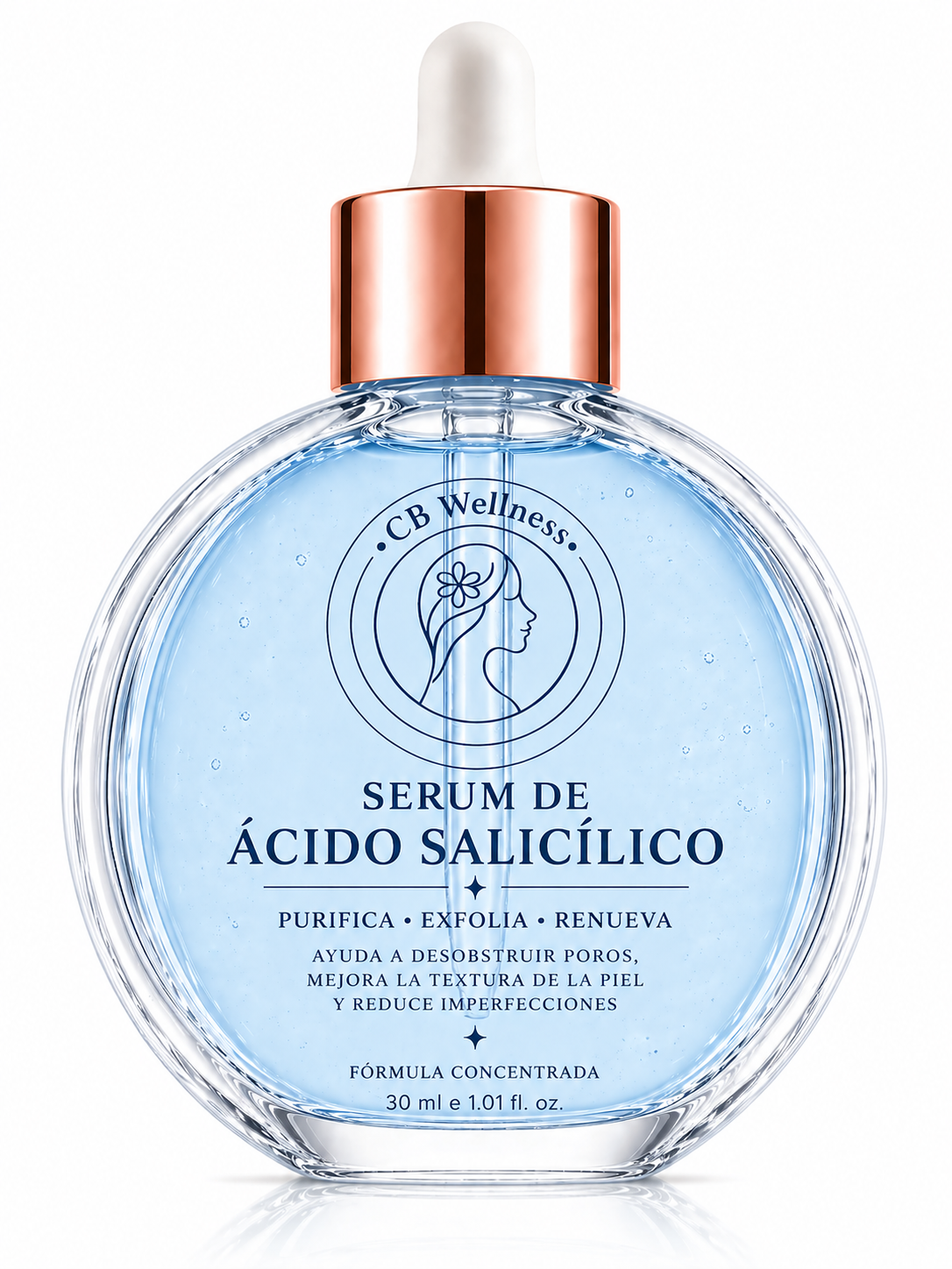 CB Wellness | Sérum de Ácido Salicílico Peeling Suave BHA para acné facial y axilas