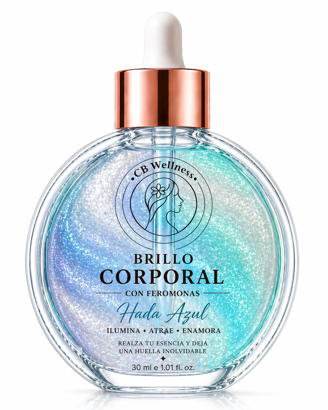 CB Wellness | Aceite Corporal con Iluminador y Feromonas | Hada Azul