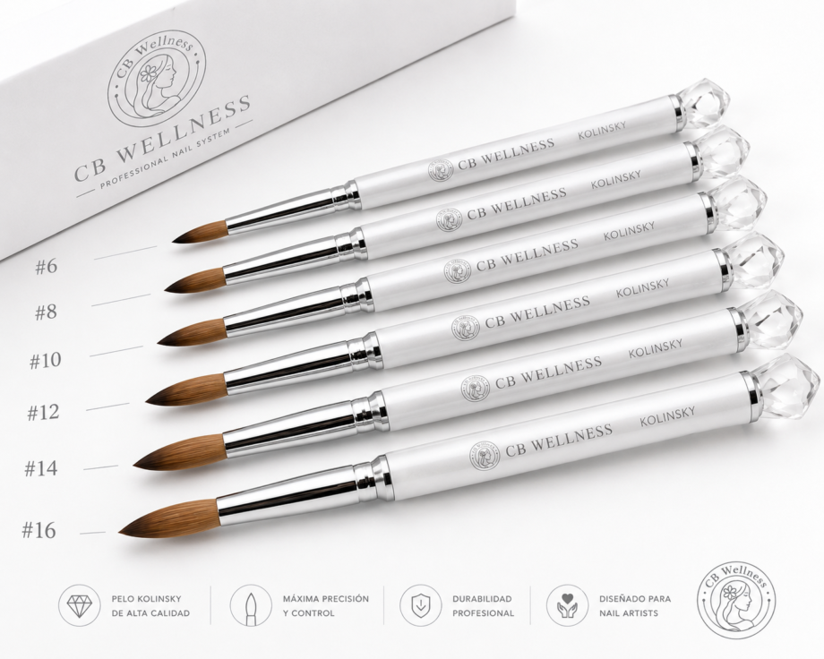 CB Wellness | Kit de Pinceles Kolinsky para Acrílico